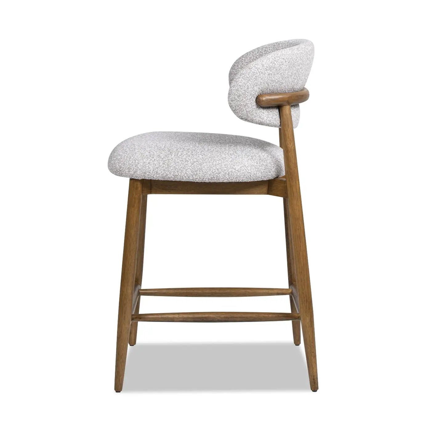 Locke - Modern Upholstered Counter Stool With Frame - Salt / Pepper by HouseOfZazla
