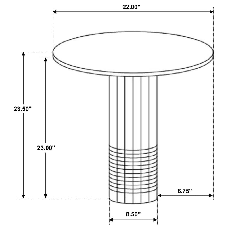 Preston - 2 Piece Coffee And End Table Set With Cylindrical Pedestal Bases, Round Design - White