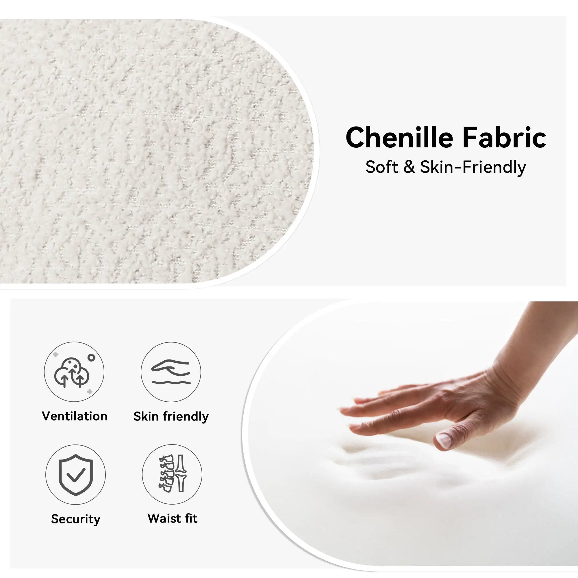 Fixed Modern Accent Chair Single Seater Plush Chenille Lounge Chair With High Resilience Cushion - Ivory White by Unique Piece Furniture