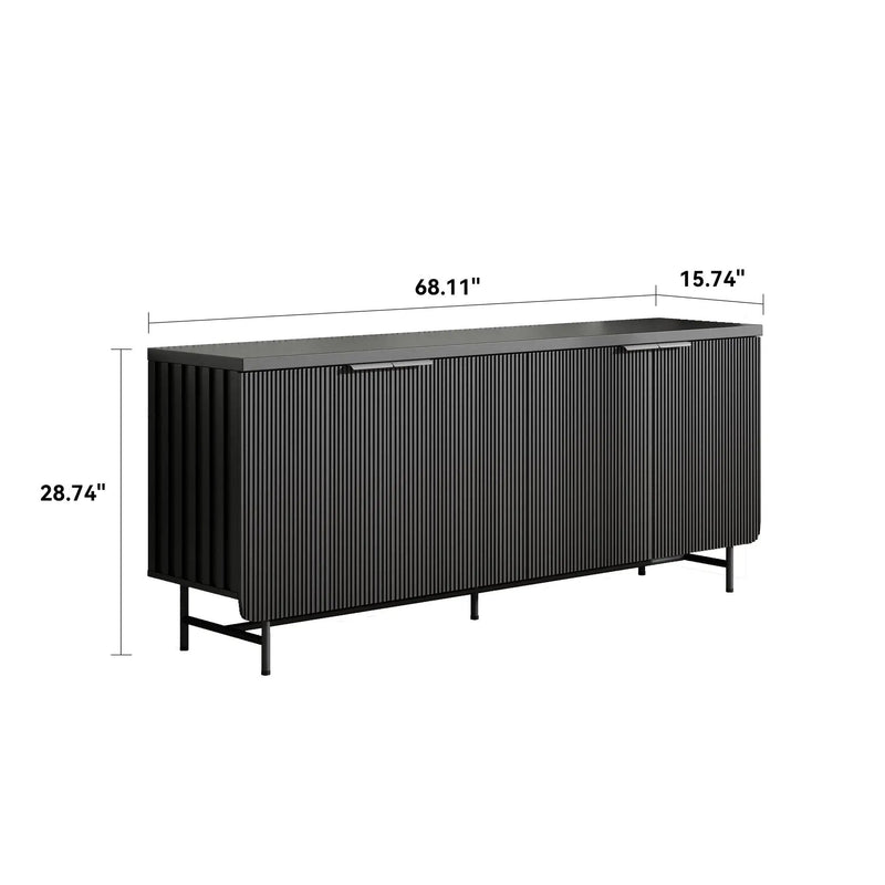 Modern Scandinavian Alcove Door Kitchen Storage Sideboard Buffet Cabinet Console by HouseOfZazla
