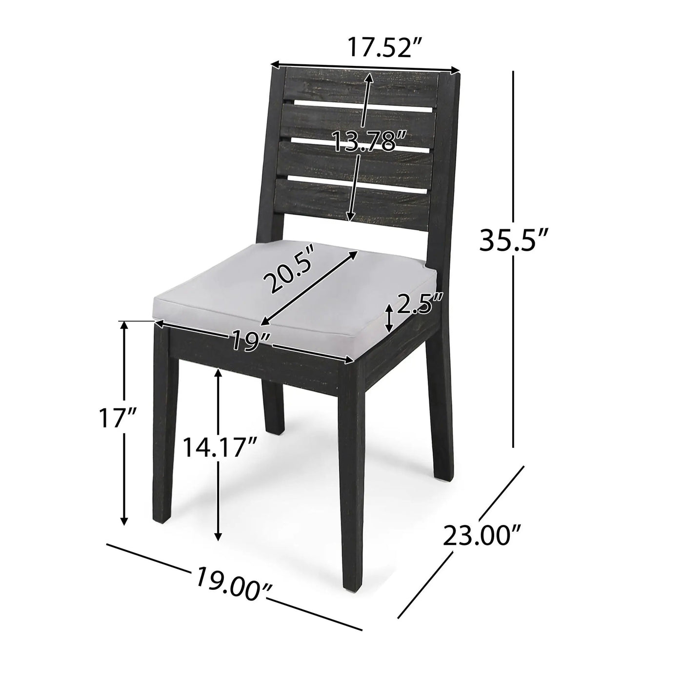 Outdoor Armless Dining Chair With Cushions by HouseOfZazla