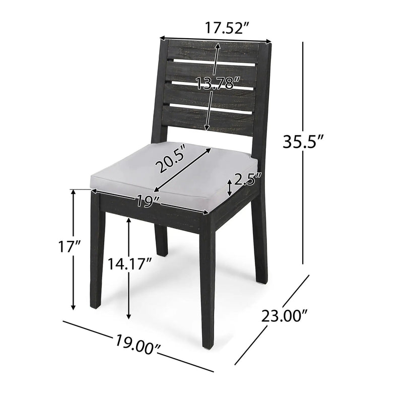 Outdoor Armless Dining Chair With Cushions by HouseOfZazla