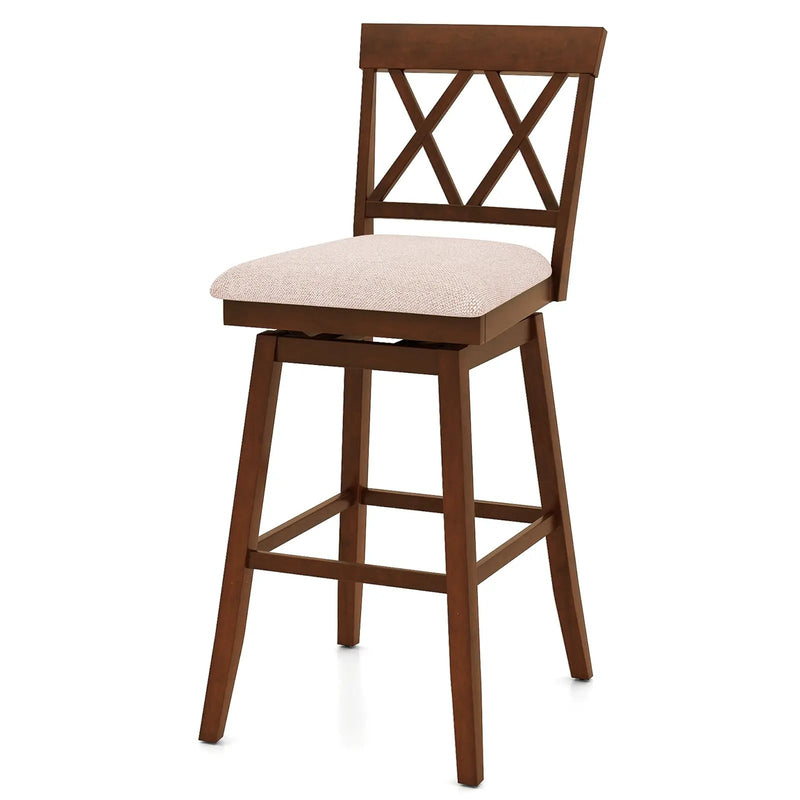 Counter Height Swivel Bar Stools with Upholstered Seat - Set of 2 by DirectDeals