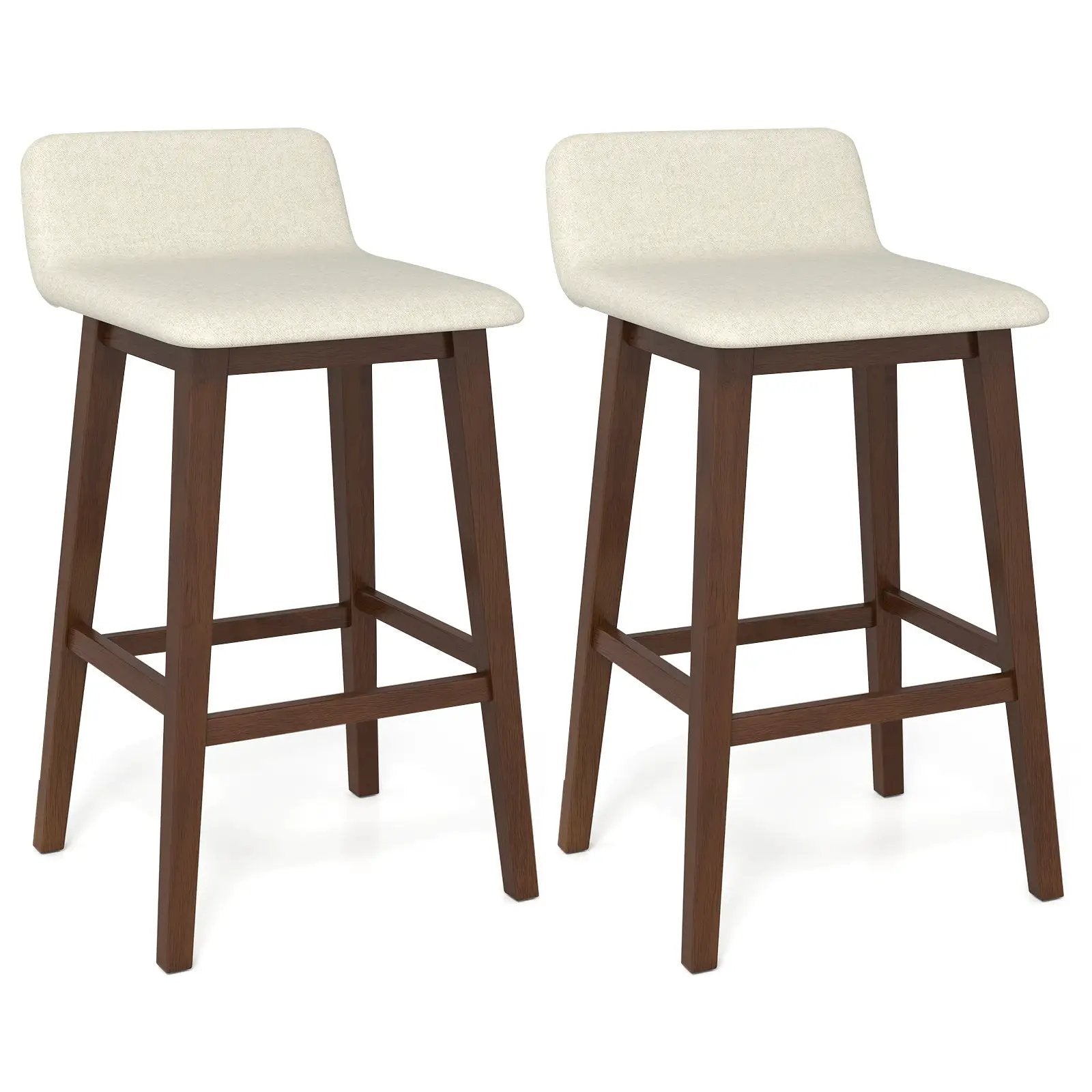 29 Inch Low-Back High-Top Chairs with Padded Seat and Rubber Wood Legs by DirectDeals