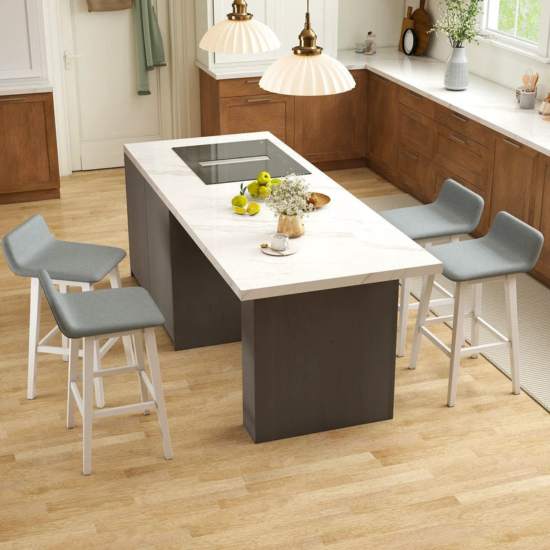 29 Inch Low-Back High-Top Chairs with Padded Seat and Rubber Wood Legs by DirectDeals
