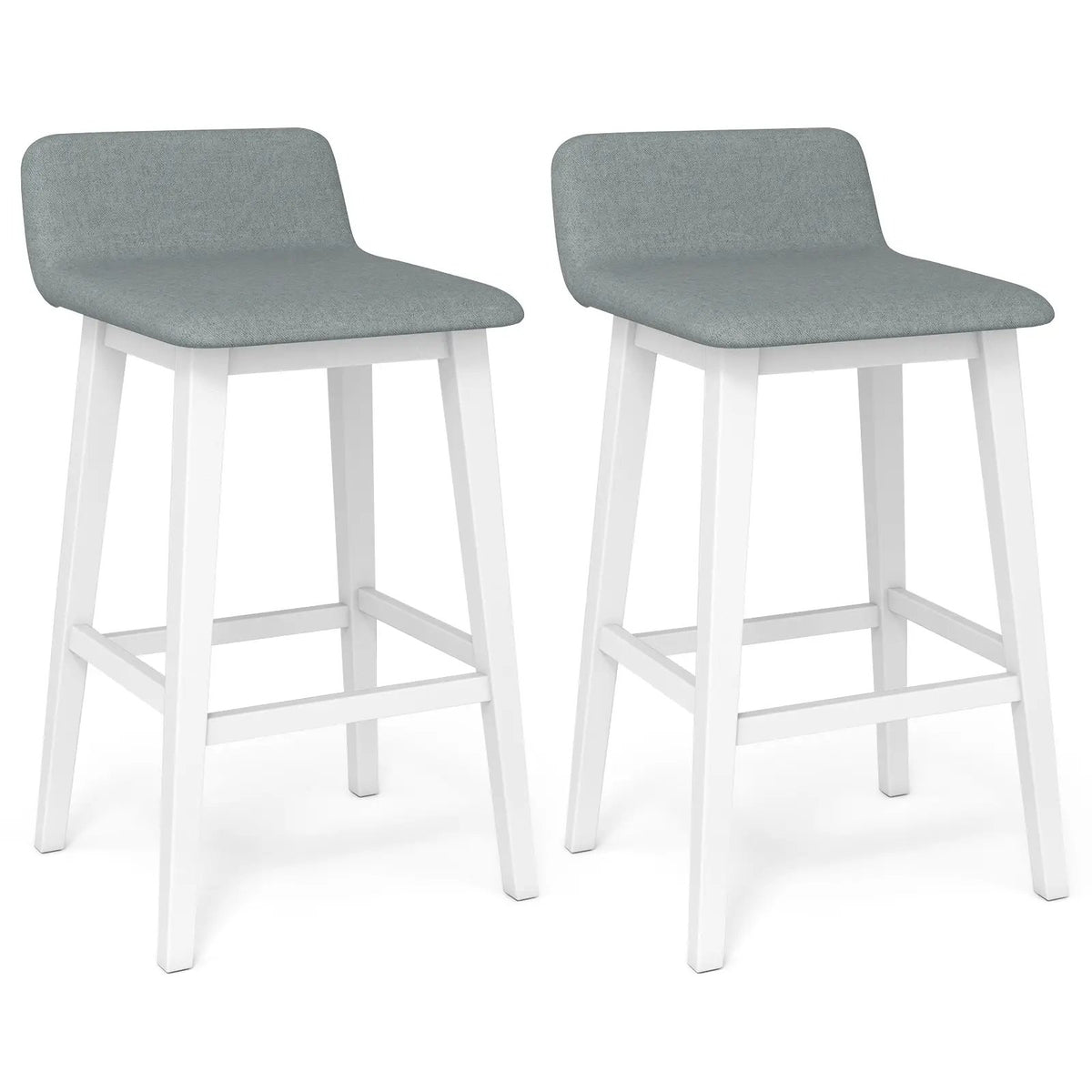 29 Inch Low-Back High-Top Chairs with Padded Seat and Rubber Wood Legs, photo 6 of 16