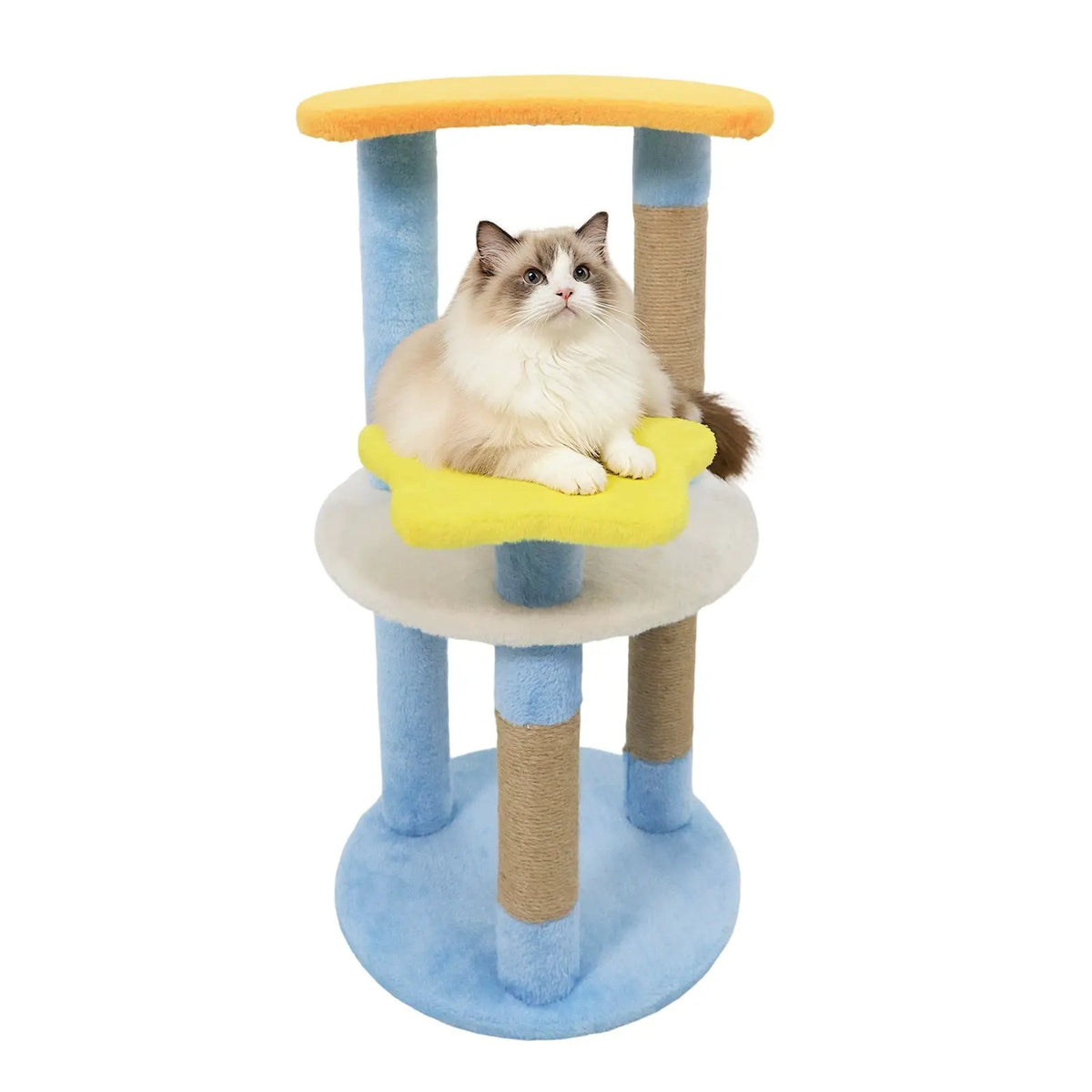 29 Inches Cute Modern Cat Tree with Star and Moon Shaped Platforms, photo 6 of 16