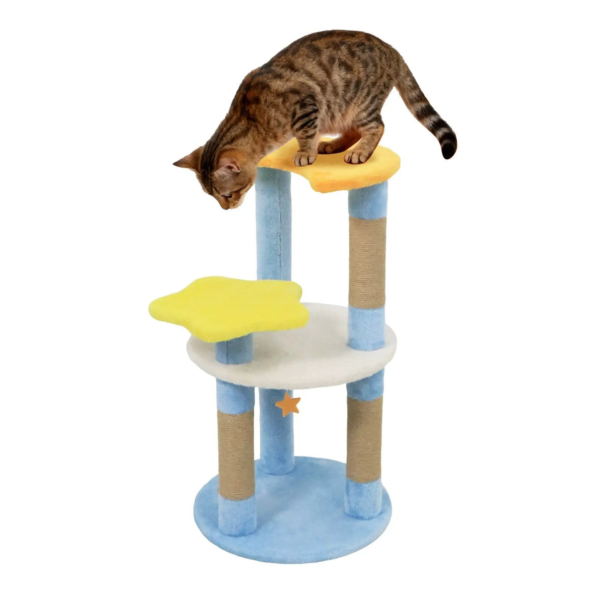 29 Inches Cute Modern Cat Tree with Star and Moon Shaped Platforms, photo 8 of 16