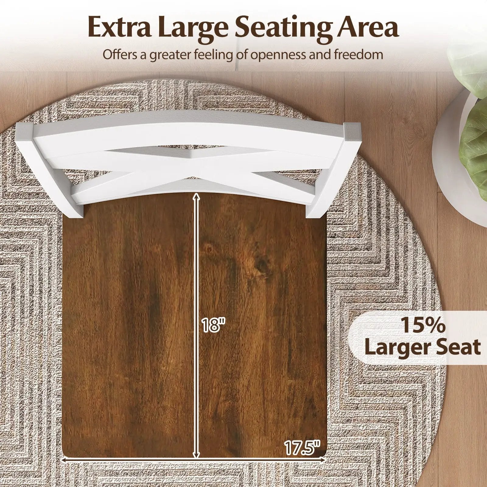 29" Rubberwood Swivel Barstools Set of 4 with Backrest and Large Seat by DirectDeals