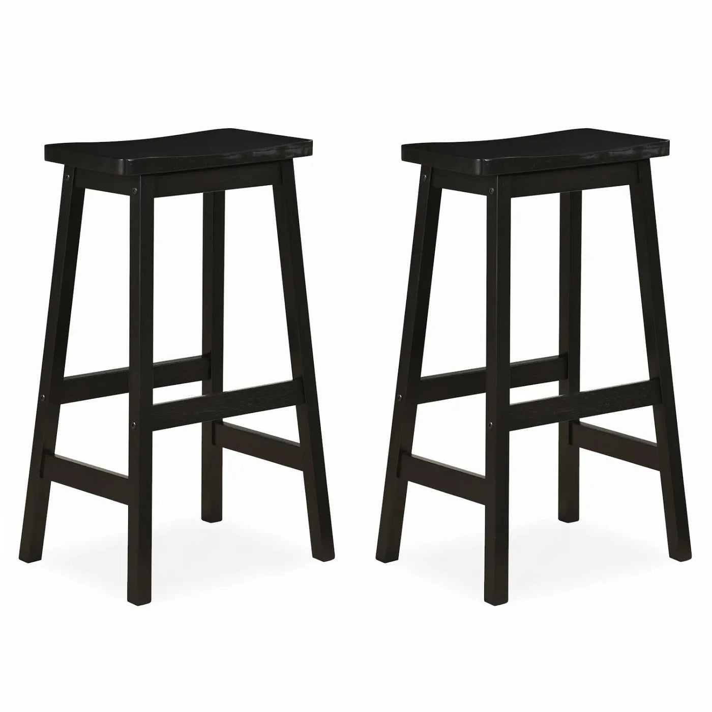 29" Saddle Seat Counter Height Stool Set of 2 with Footrests by DirectDeals