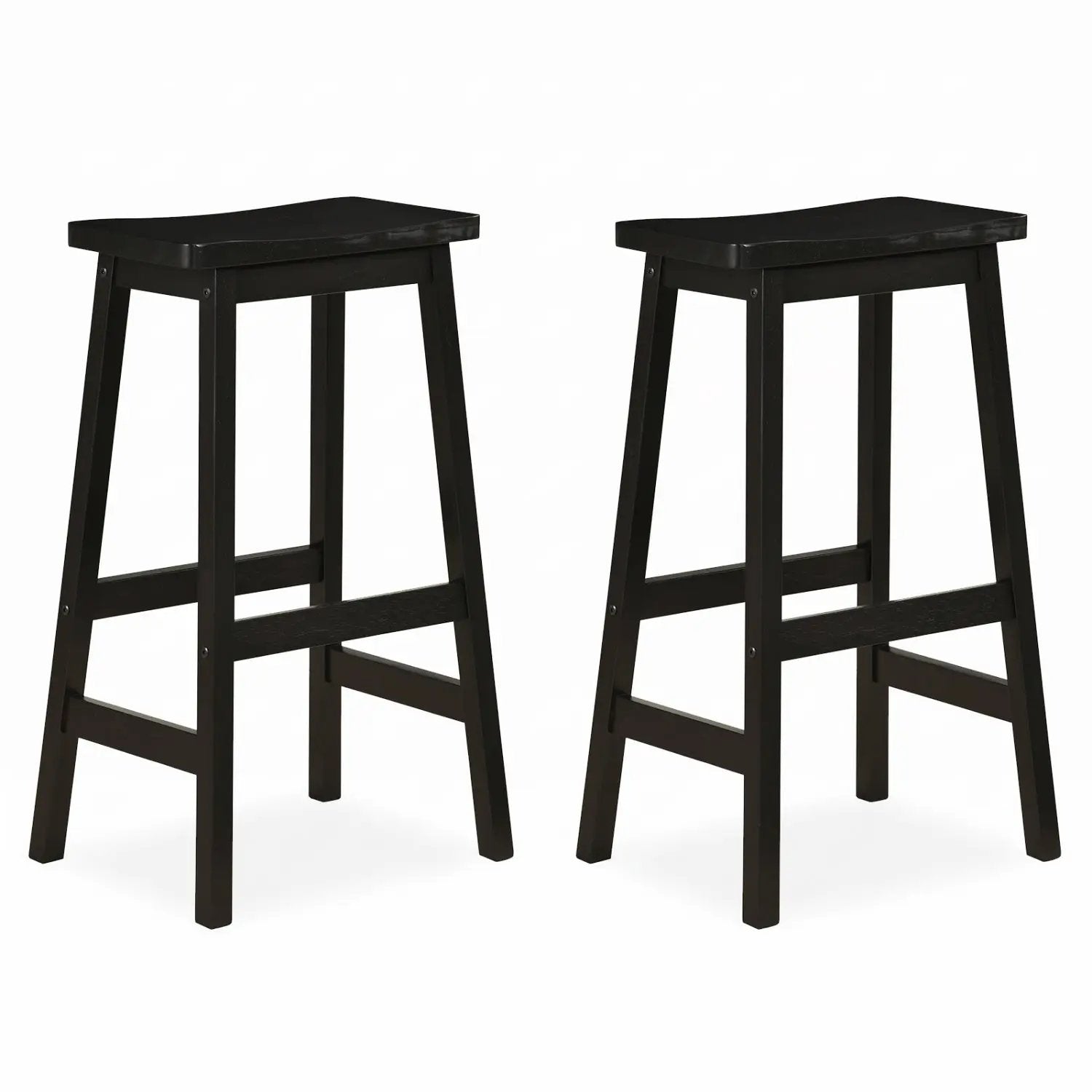 29" Saddle Seat Counter Height Stool Set of 2 with Footrests by DirectDeals