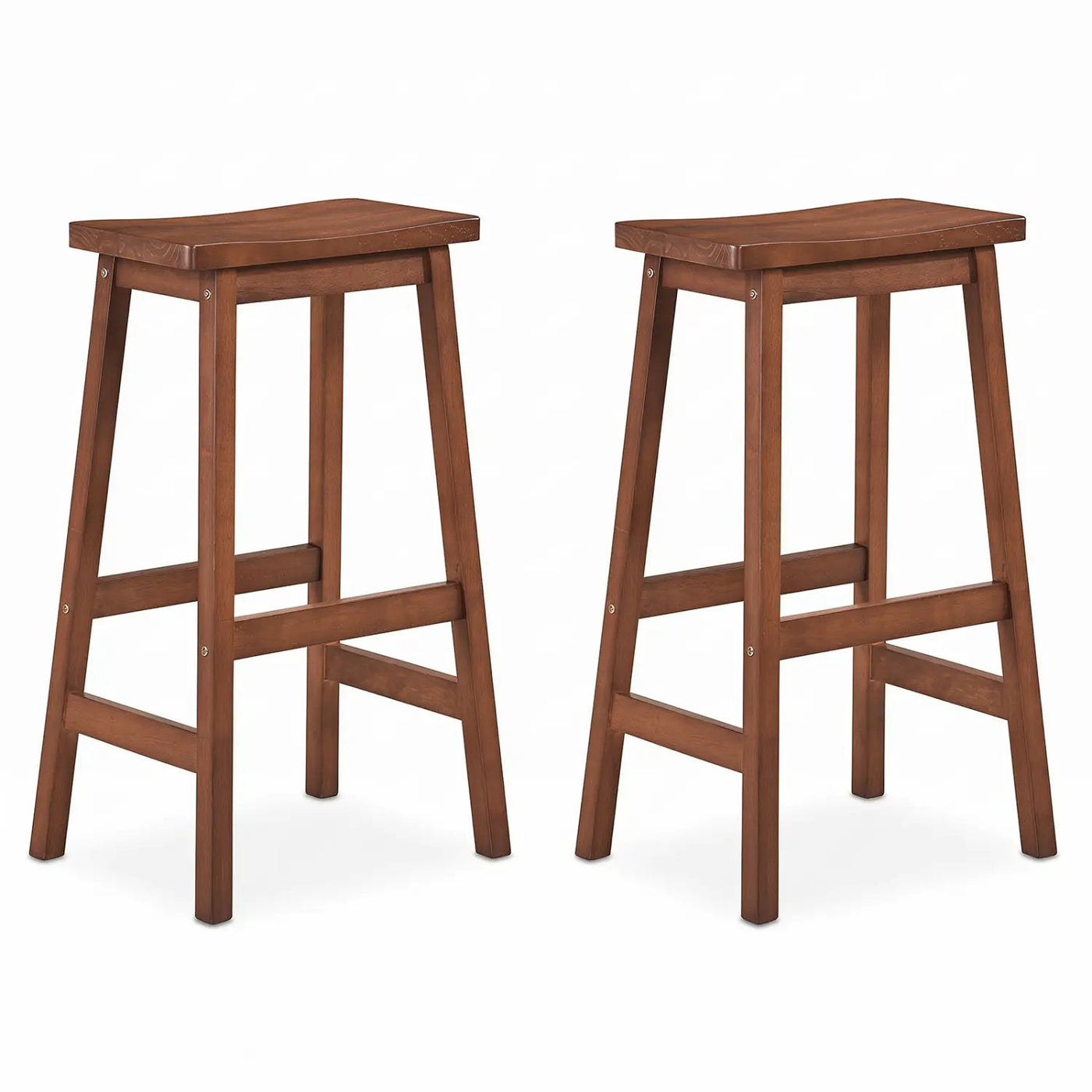 29" Saddle Seat Counter Height Stool Set of 2 with Footrests by DirectDeals