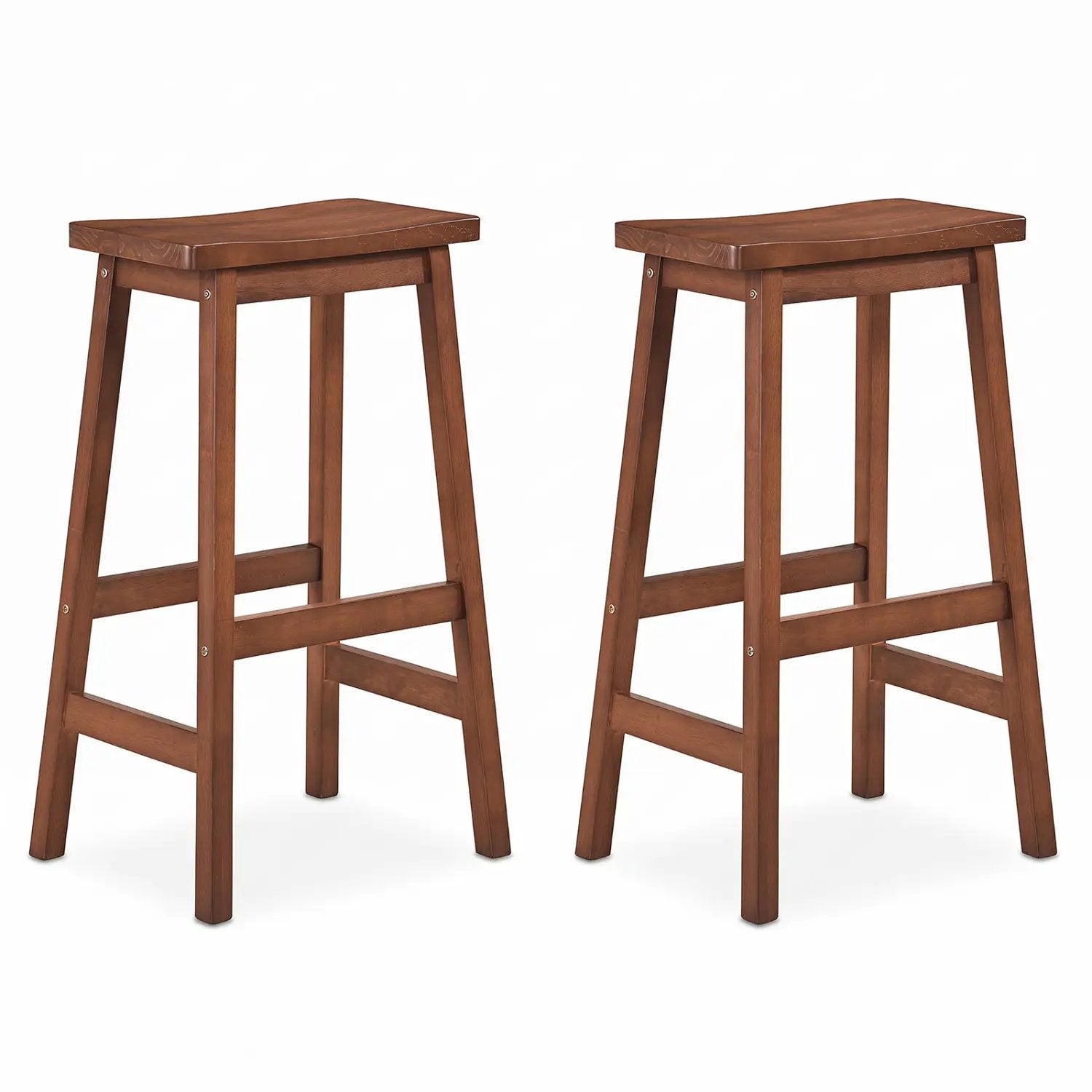 29" Saddle Seat Counter Height Stool Set of 2 with Footrests by DirectDeals
