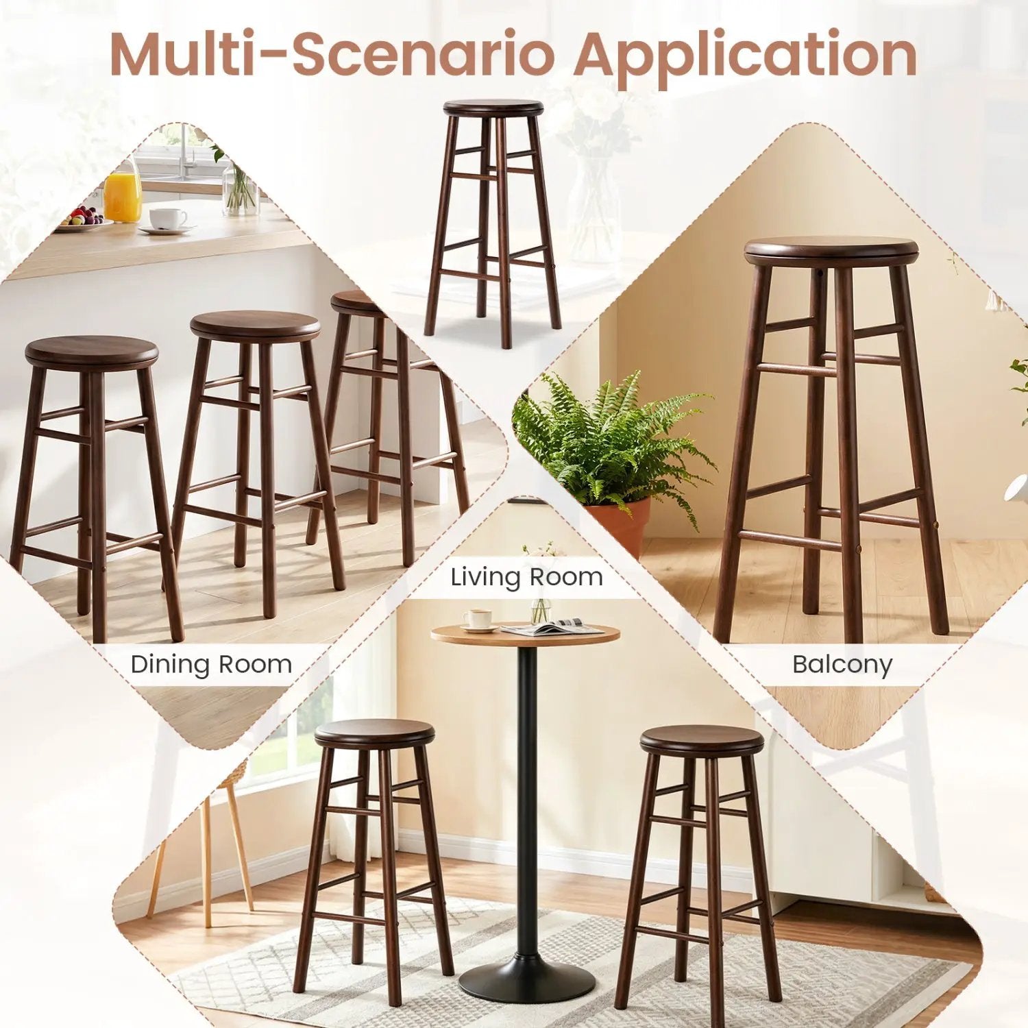 29" Swivel Bar Stools Set of 2 with Footrests by DirectDeals