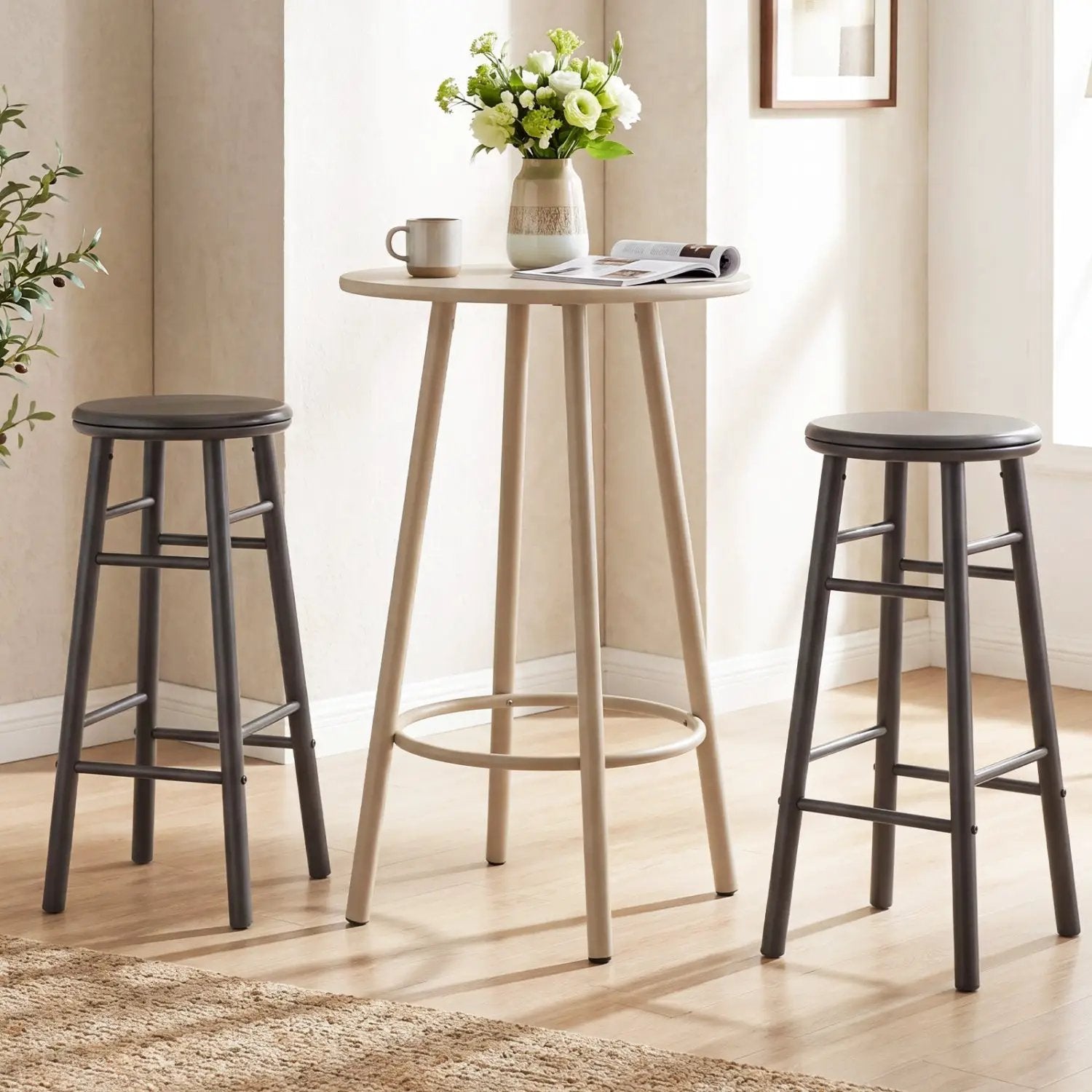 29" Swivel Bar Stools Set of 2 with Footrests by DirectDeals