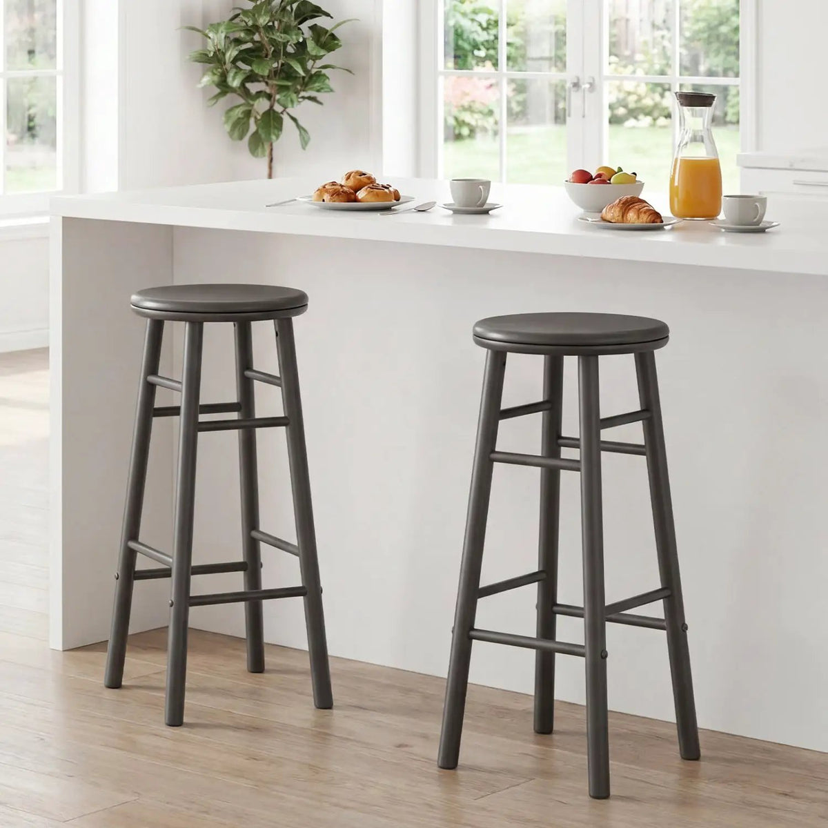 29" Swivel Bar Stools Set of 2 with Footrests, photo 18 of 24
