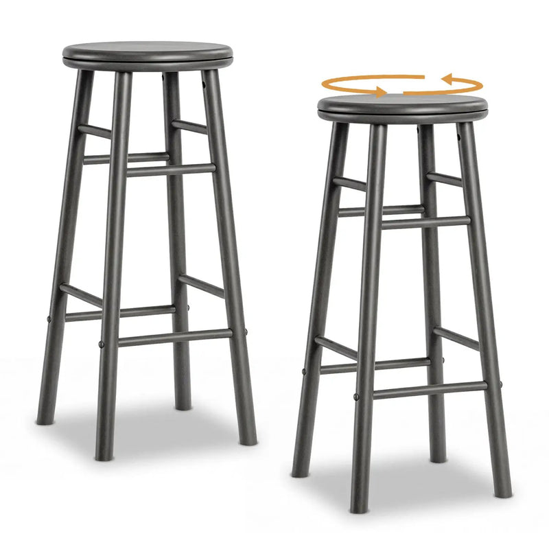 29" Swivel Bar Stools Set of 2 with Footrests by DirectDeals