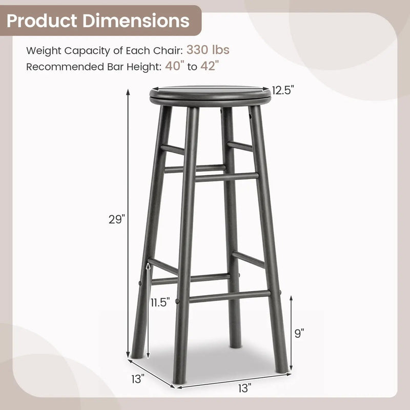 29" Swivel Bar Stools Set of 2 with Footrests by DirectDeals