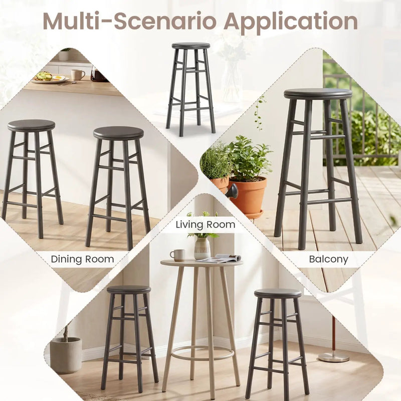 29" Swivel Bar Stools Set of 2 with Footrests by DirectDeals