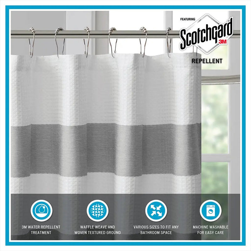 Shower Curtain with 3M Treatment Grey 72x72" by HouseOfZazla