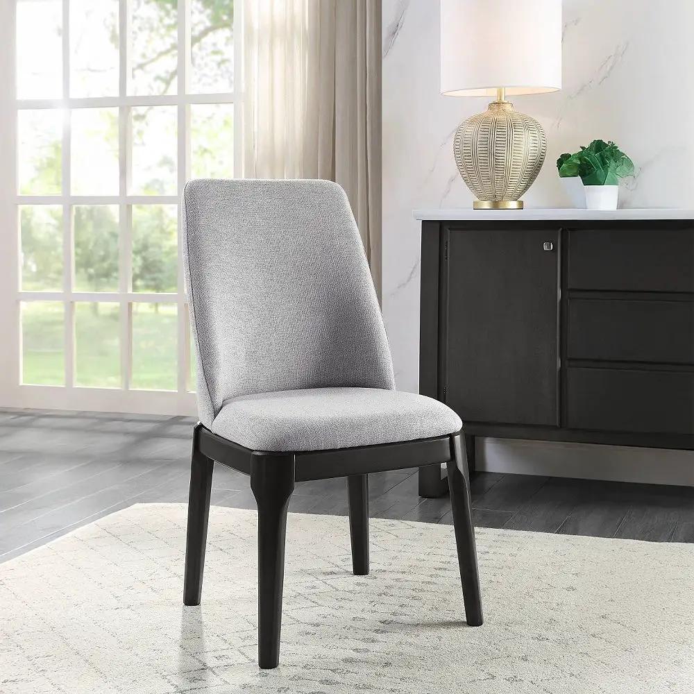 Madan - Side Chair (Set of 2) - Light Gray Linen & Gray Oak by Unique Piece Furniture