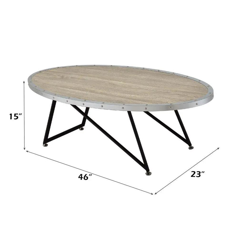Allis - Coffee Table - Weathered Gray Oak & Metal by Unique Piece Furniture