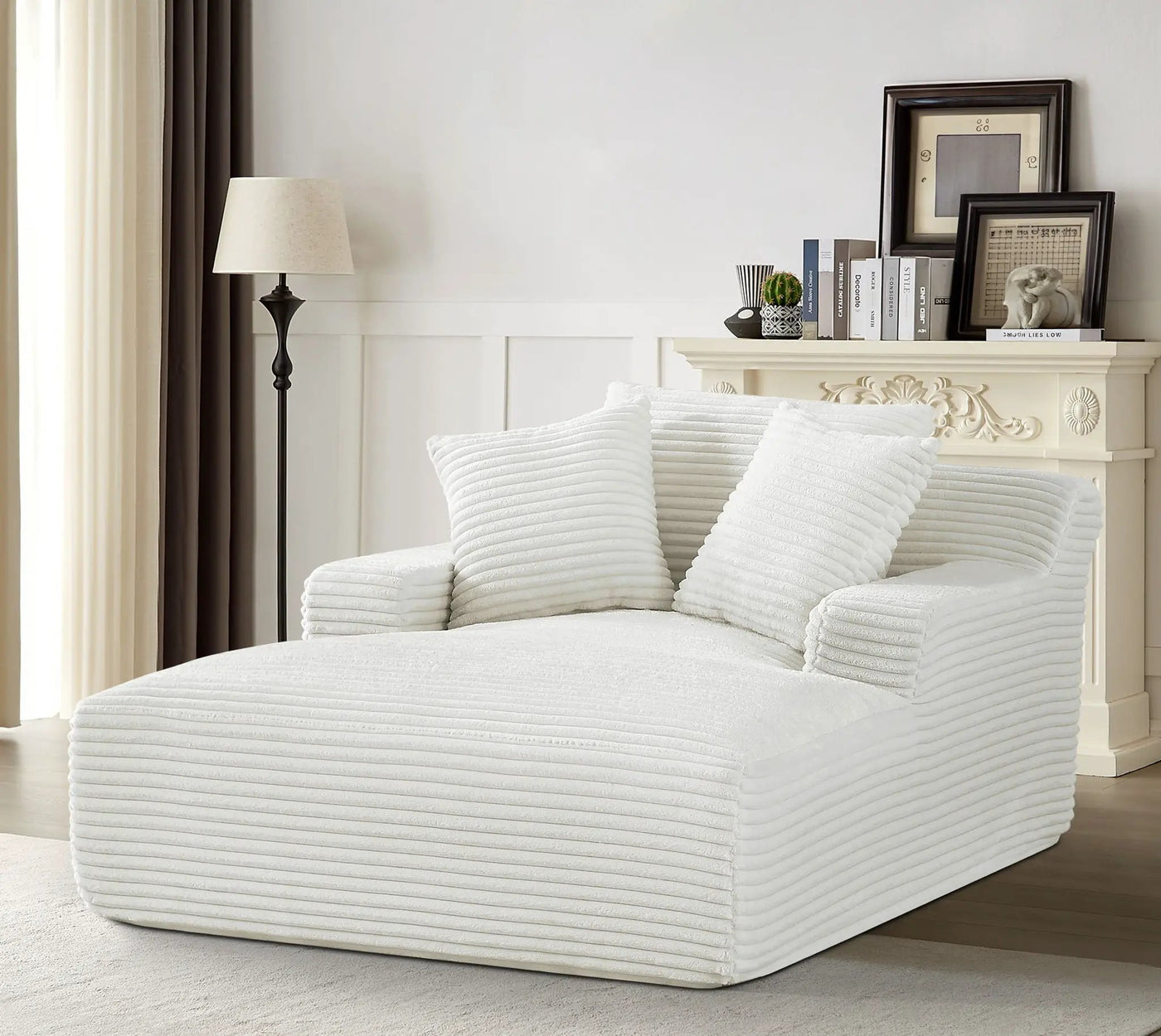 Cloudline - Oversized Chaise Lounge, Modern Comfy Couch With Full Foam Cushioning, Cozy Sleeper Sofabed by Unique Piece Furniture