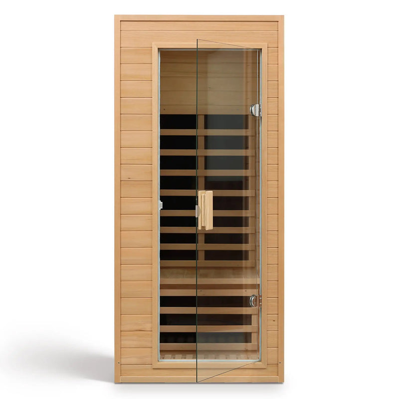 Hemlock One-person Far Infrared Roof Embedded Indoor Sauna Room Natural Hemlock 33.7x33.46x72.83 inches by HouseOfZazla