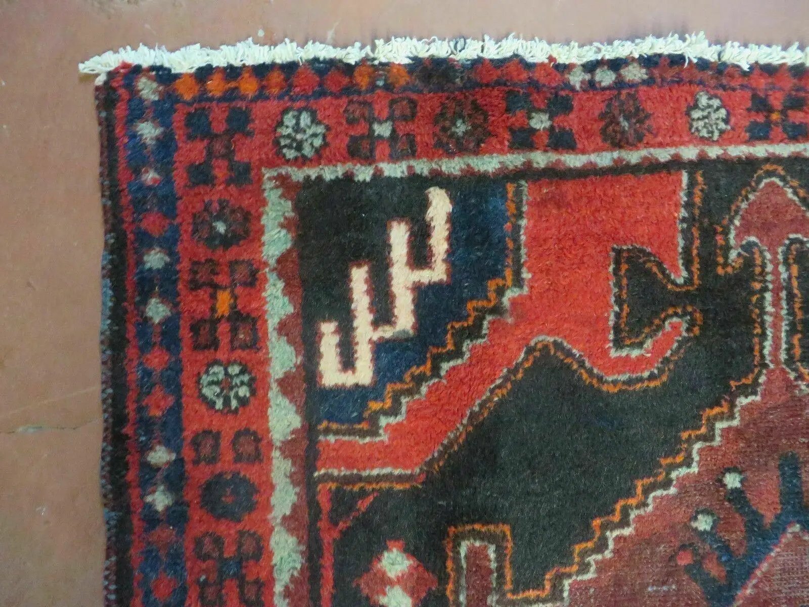 4' X 8' Antique Handmade India Geometric Oriental Tribal Wool Rug Red # 603 by Jewel Rugs