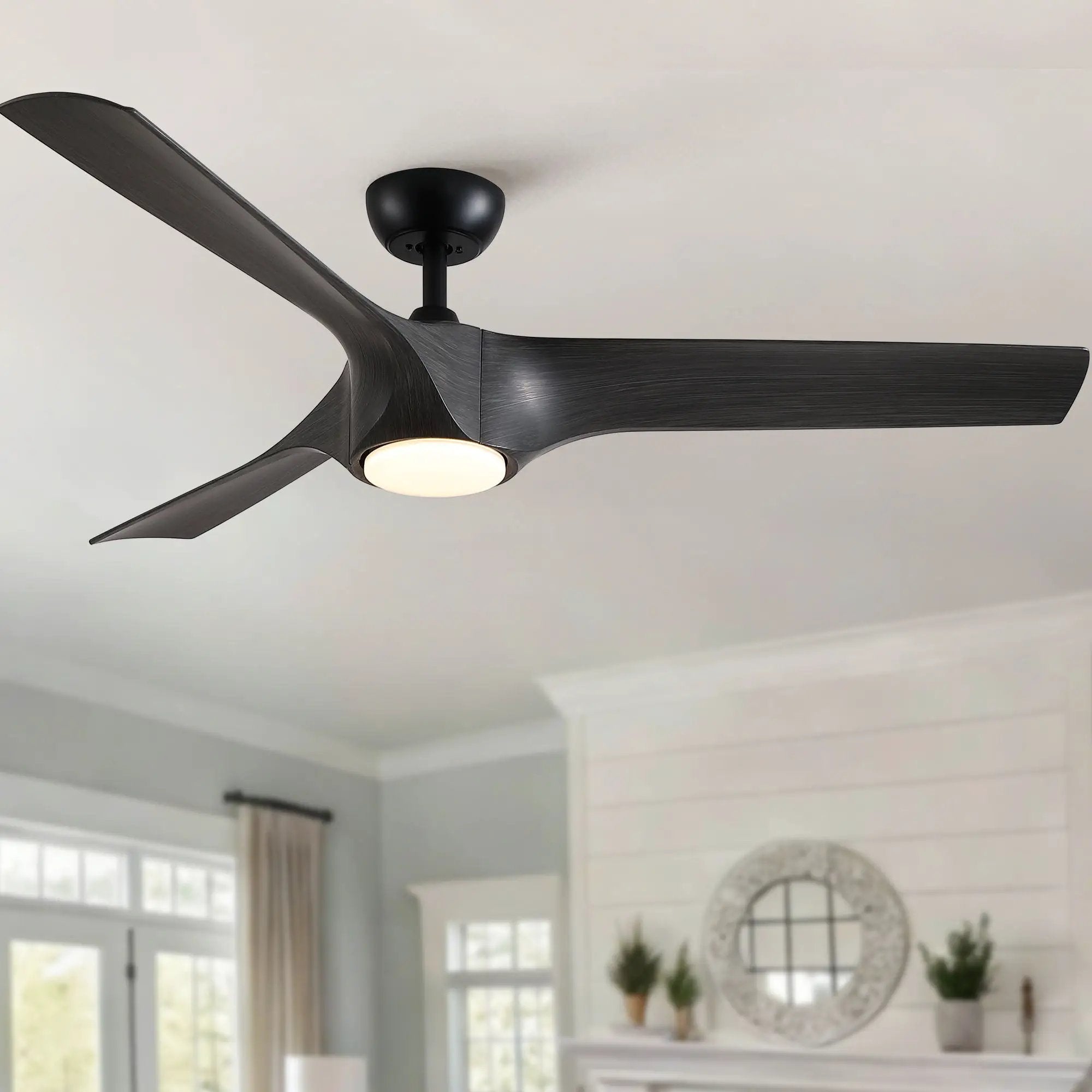 Reversible Quiet Motor Ceiling Fan Light With ABS Blades by HouseOfZazla