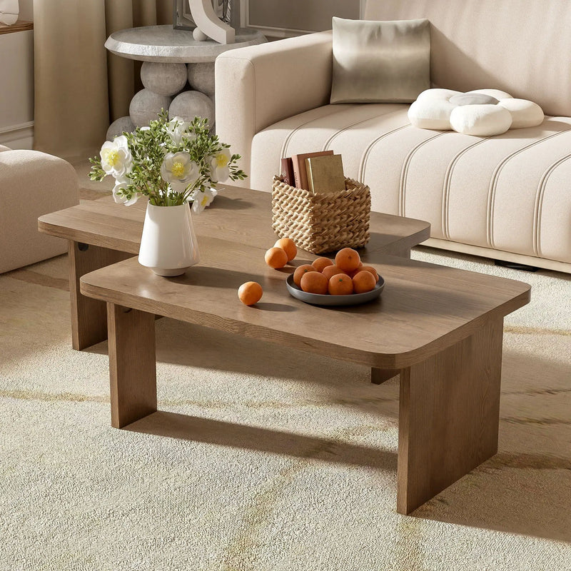 Modern Minimalist Coffee Table Set With Splicing Design by Unique Piece Furniture