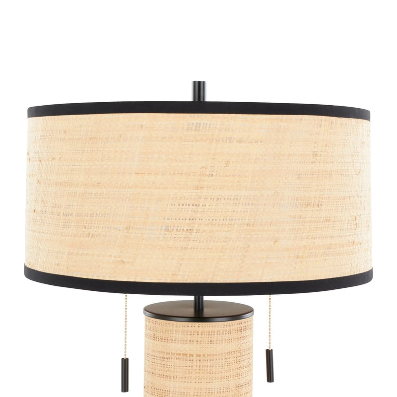 Cylinder - Rattan Contemporary Rattan Table Lamp by HouseOfZazla