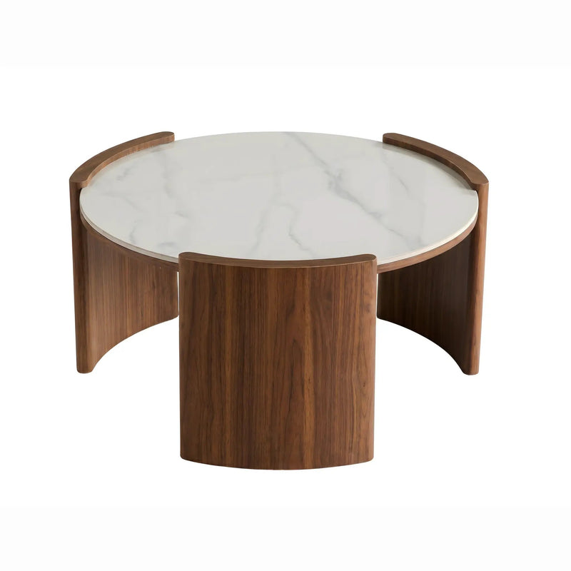 Modern Round Sintered Stone Coffee Table by HouseOfZazla