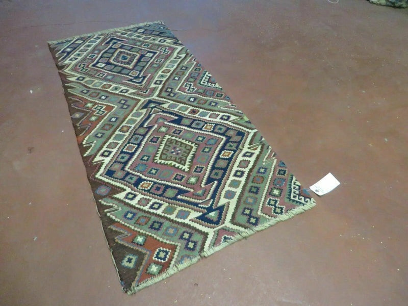 2' 1" X 4' 4" Antique Handmade Bagface Kilim Shirvan Caucasian Wool Rug Nice by Jewel Rugs