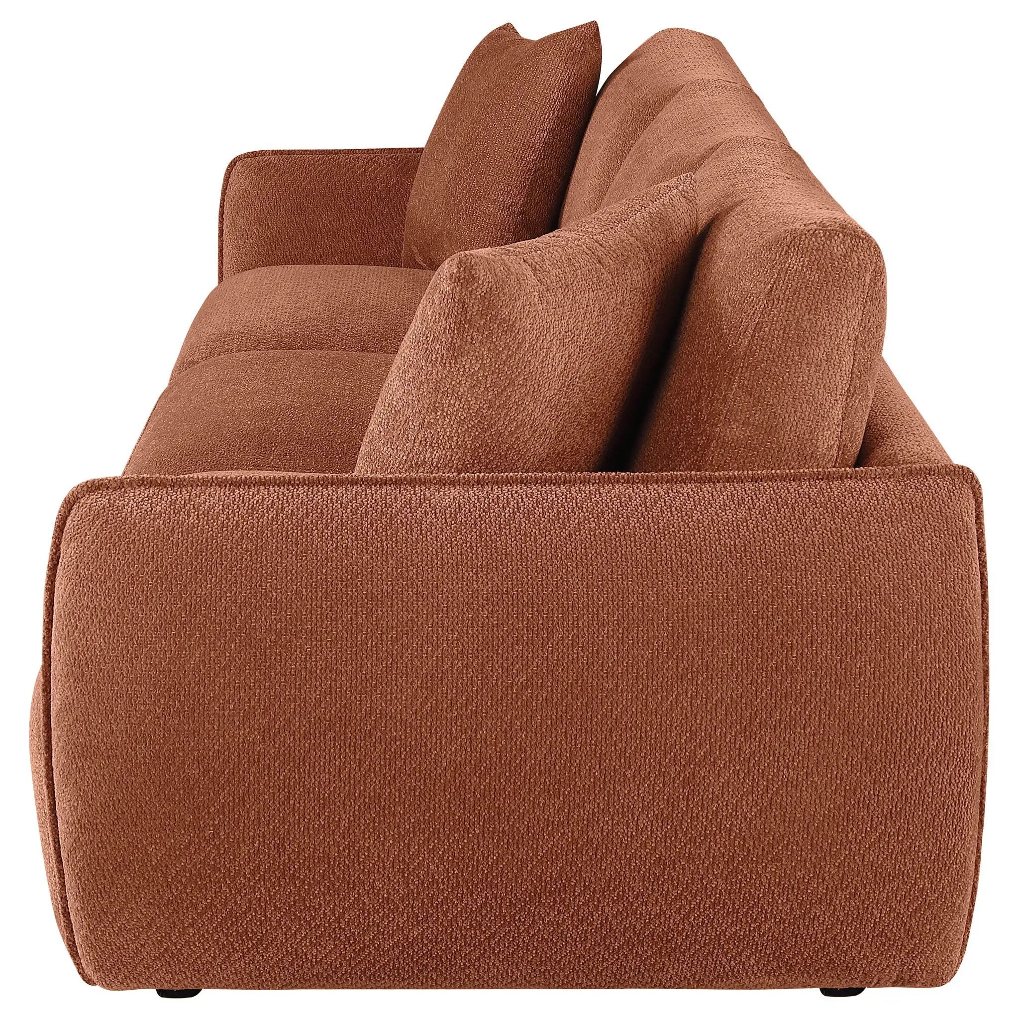 Elysia Chenille Upholstered Modular Lounge Sofa Coral by Unique Piece Furniture