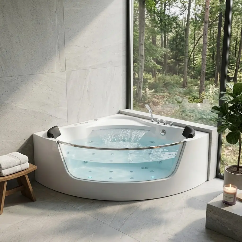 59" Corner Whirlpool Bathtub for 2-Person by HouseOfZazla