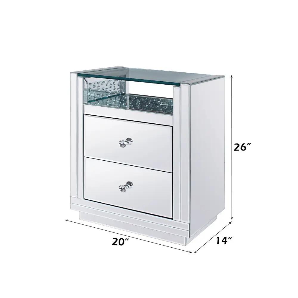 Nysa - 20" X 14" Accent Table - Mirrored & Faux Crystals by Unique Piece Furniture