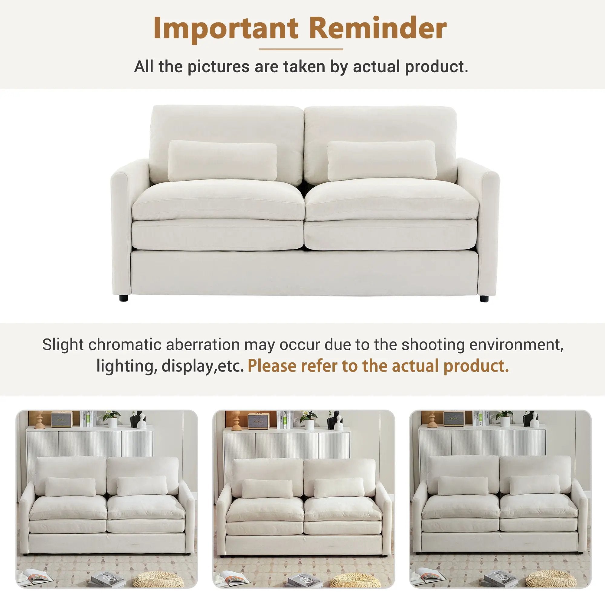 Cozy Upholstered Cushion Loveseat Sofa For Living Room by HouseOfZazla