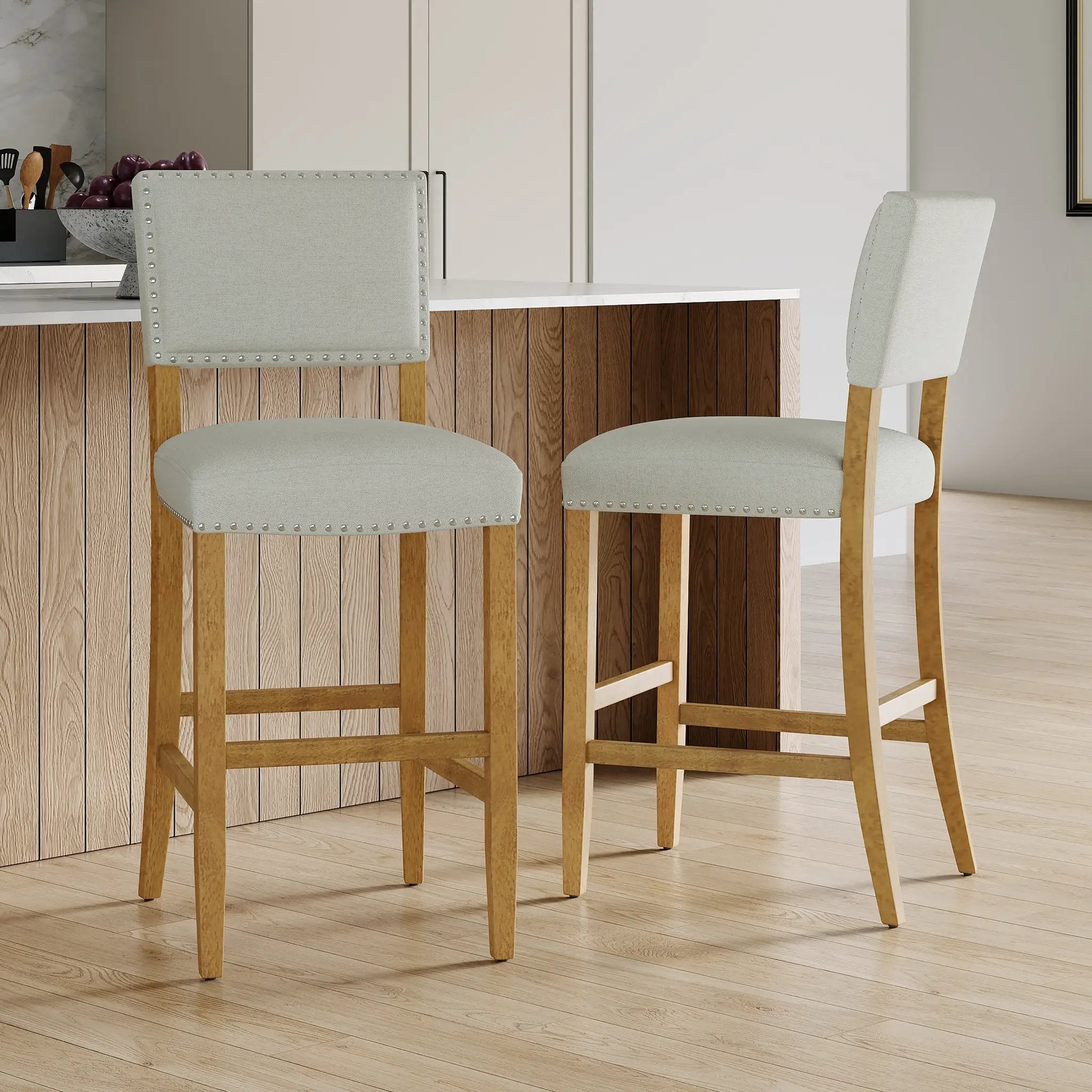 Barstools With Rivet Decoration - Set of 2 by HouseOfZazla