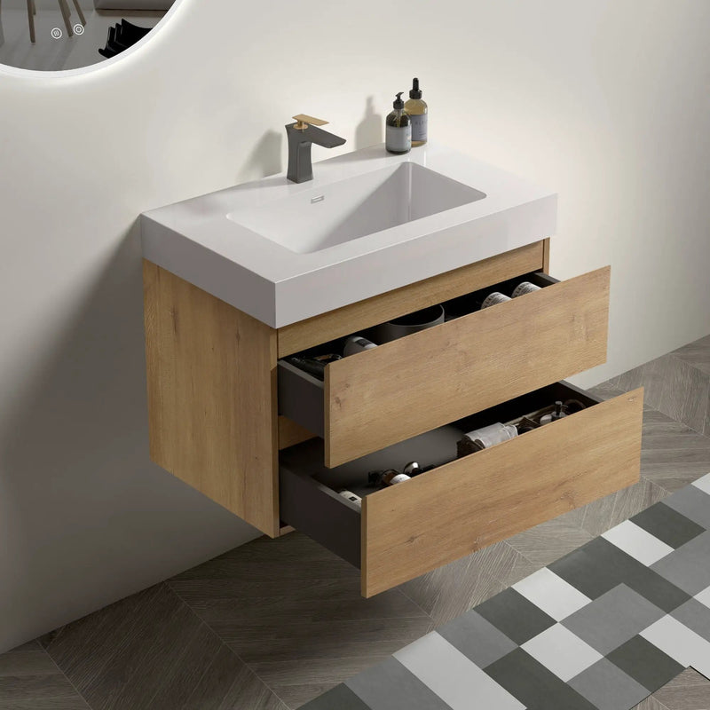 Alice - Bathroom Vanity With Sink, Large Storage Wall Mounted Floating Bathroom Vanity For Modern Bathroom by Unique Piece Furniture