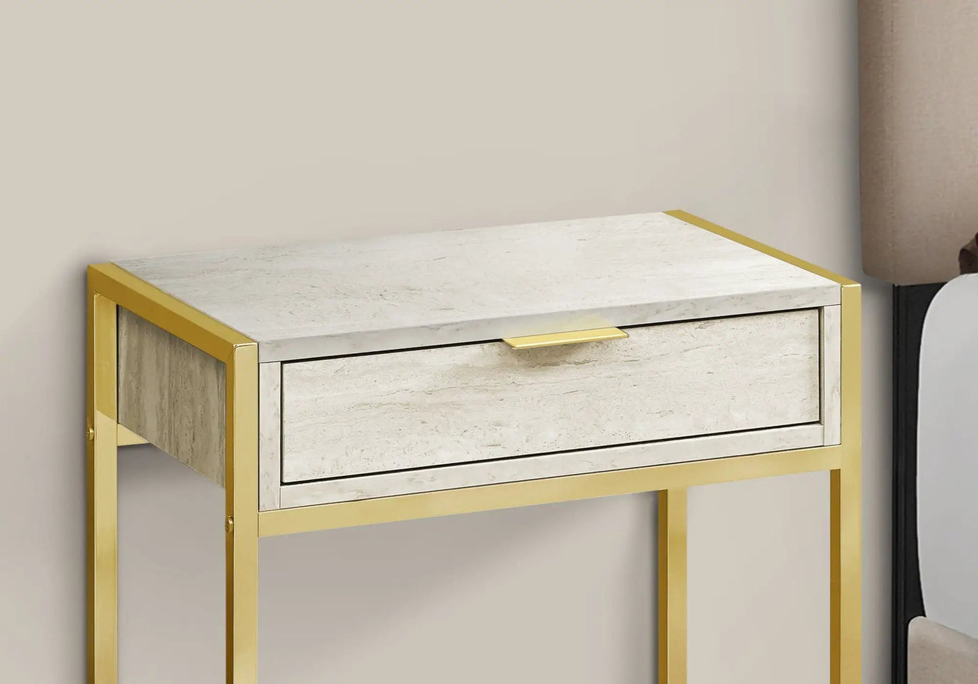 Accent Side Table, Storage Drawer, Spacious Tabletop by HouseOfZazla