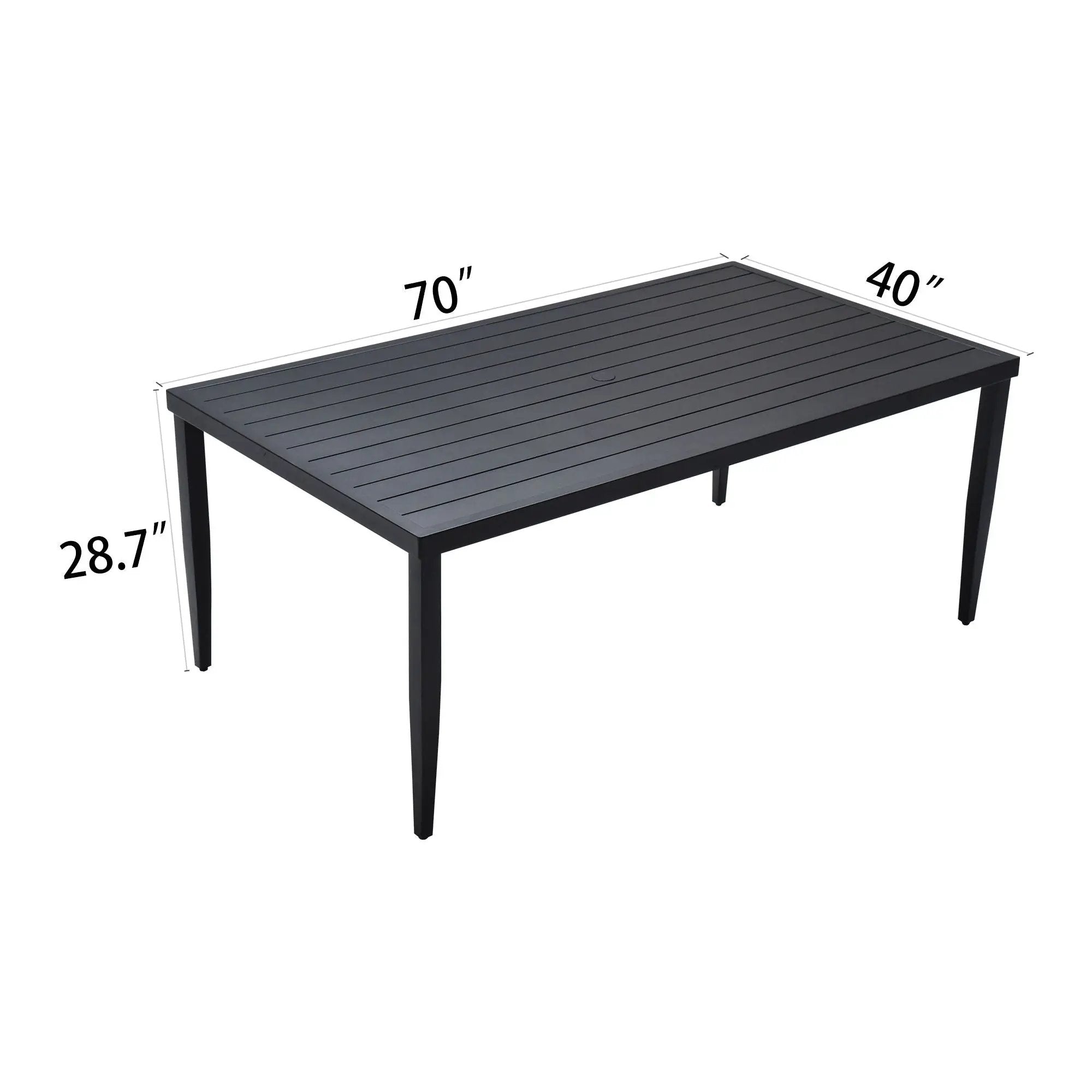 Outdoor Patio Dining Table With Tapered Feet & Umbrella Hole by Unique Piece Furniture