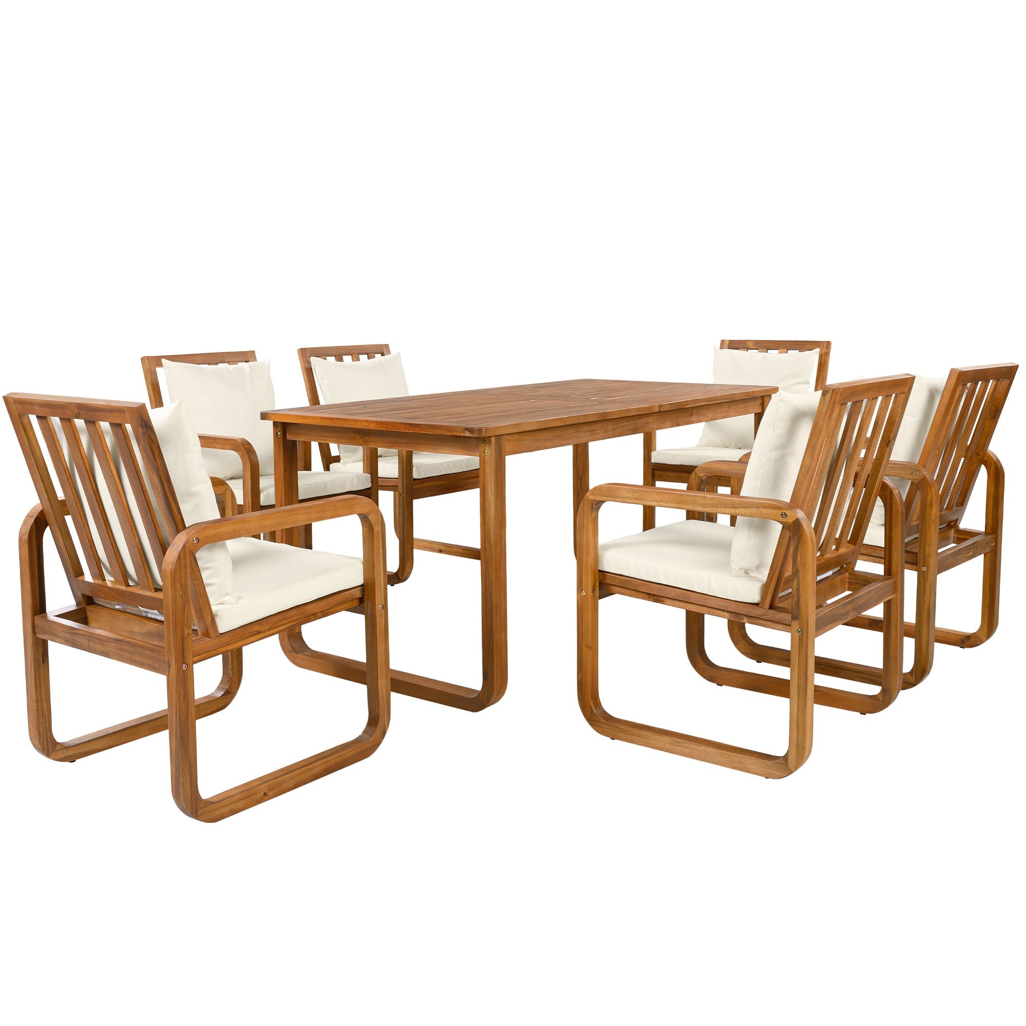 7 Piece Outdoor Patio Dining Set With Removable Cushions by HouseOfZazla