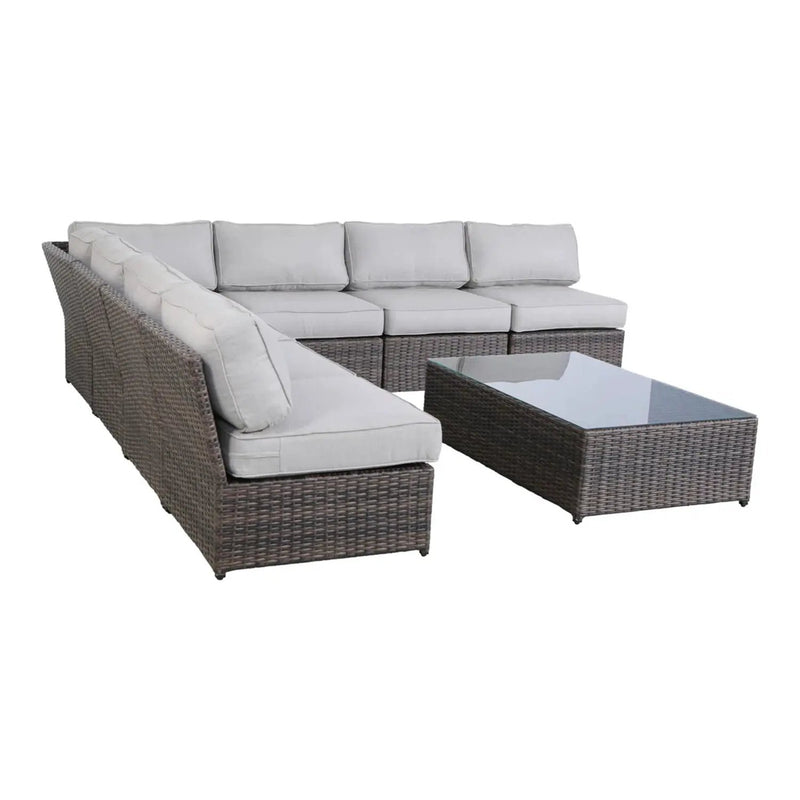 Comfortable Modern Patio Rattan Sectional Set With Cushions by Unique Piece Furniture