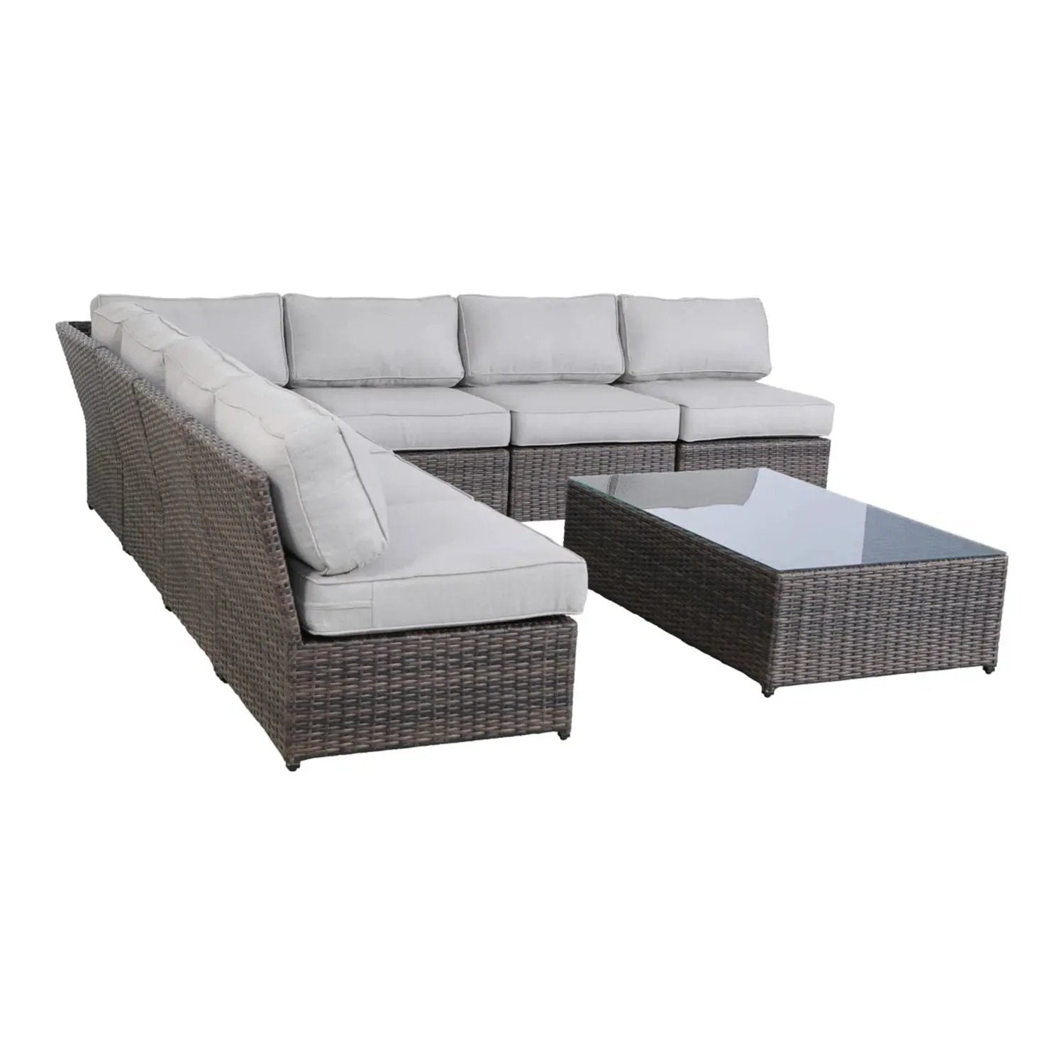 Comfortable Modern Patio Rattan Sectional Set With Cushions by HouseOfZazla