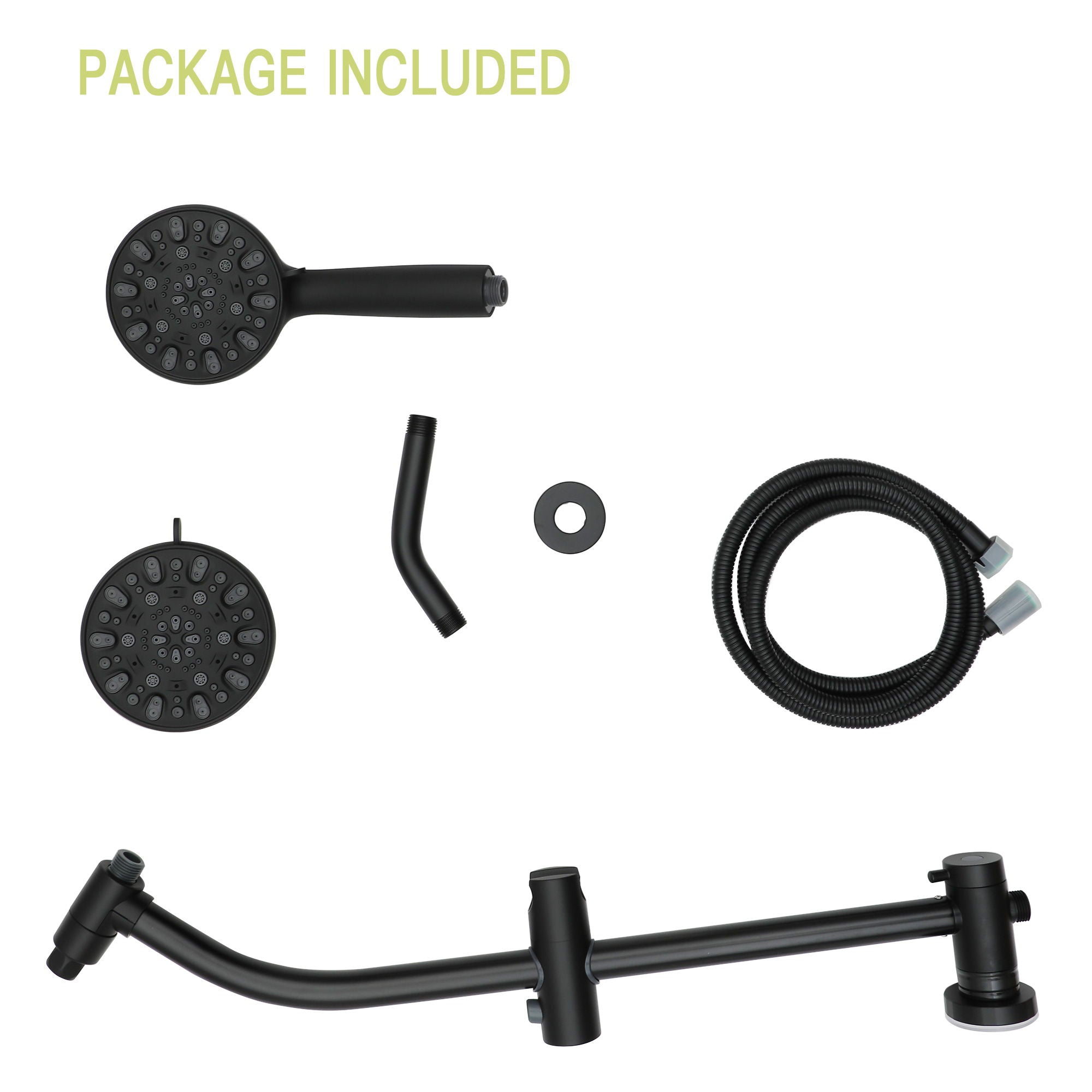 Multi Function Dual Shower Head Shower System With 4.7" Rain Showerhead, 7 Function Hand Shower, Adjustable Slide Bar by HouseOfZazla