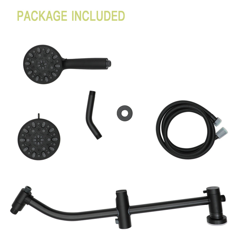 Multi Function Dual Shower Head Shower System With 4.7" Rain Showerhead, 7 Function Hand Shower, Adjustable Slide Bar by HouseOfZazla