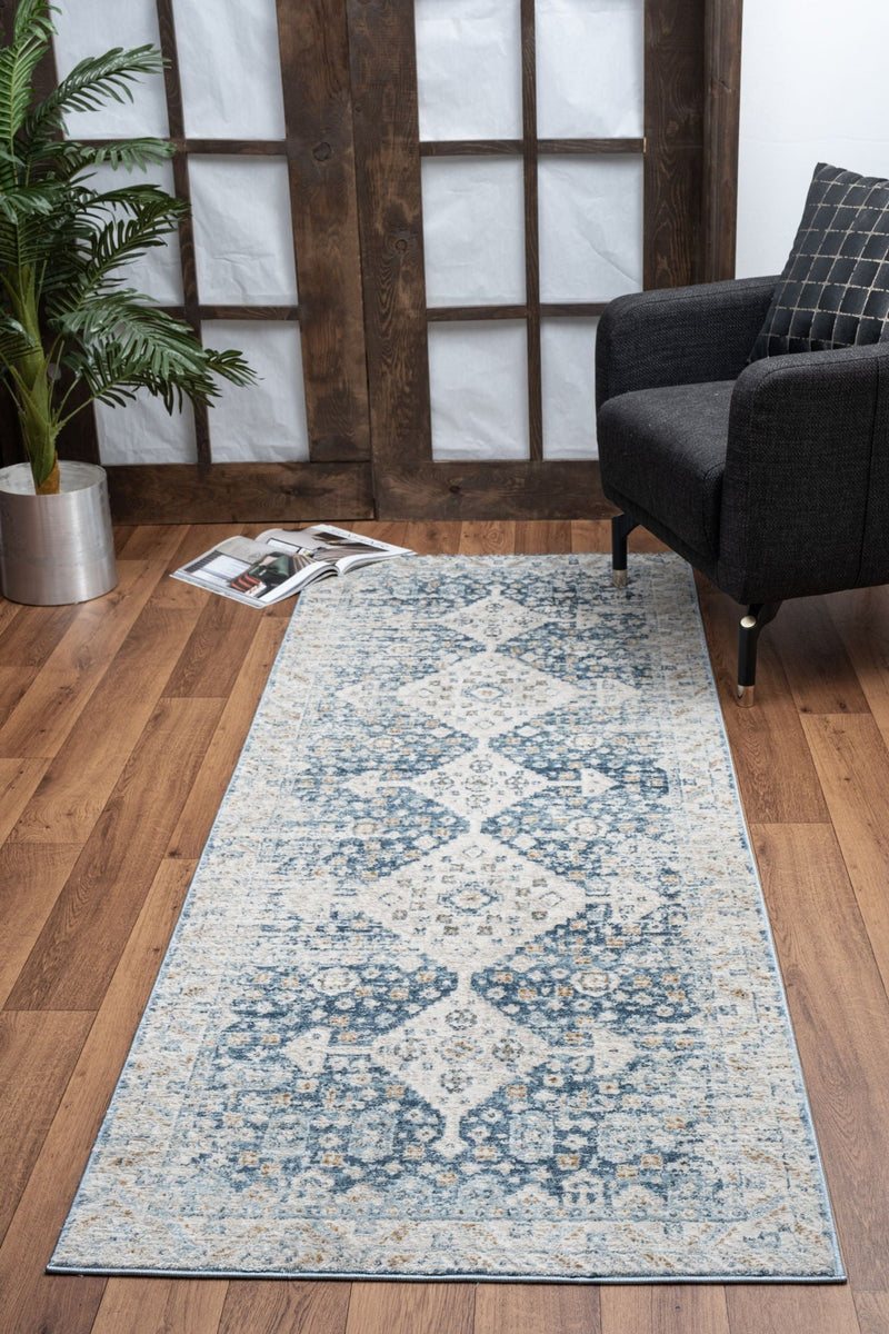 Noble - 5'3" X 7'3" Area Rug - Blue, Polyester by HouseOfZazla