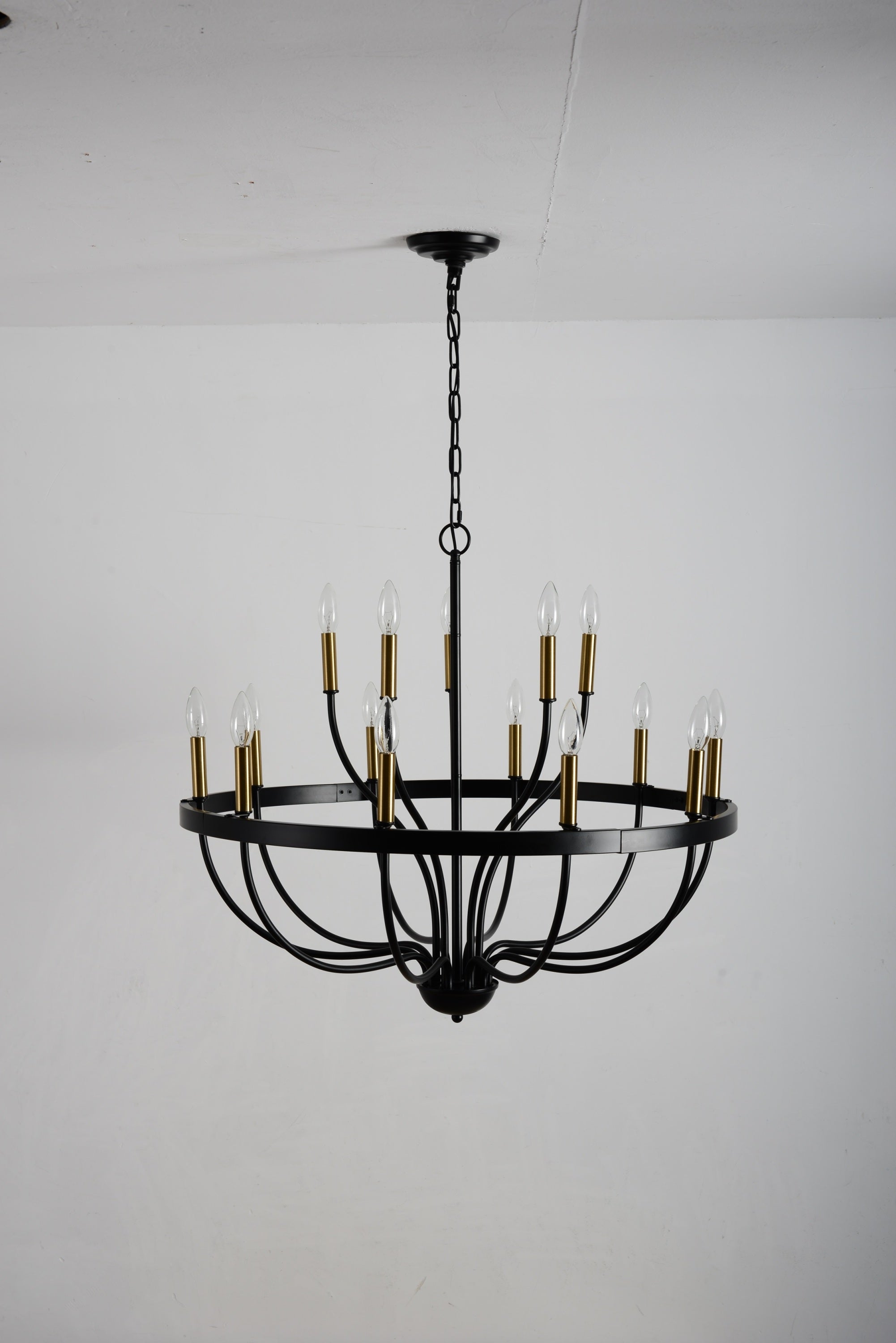 18-Light Industrial Iron Candle Chandelier by HouseOfZazla