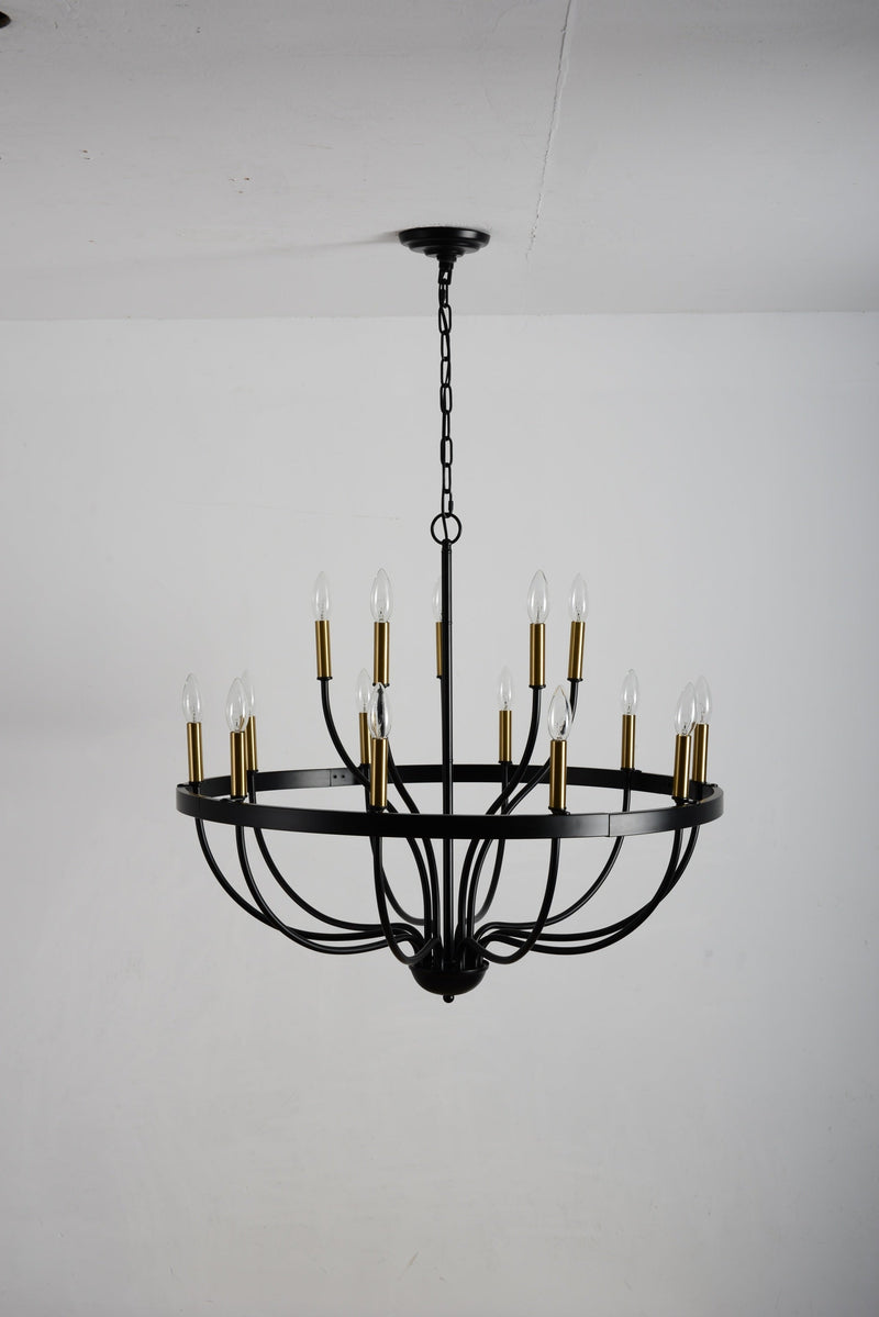 18-Light Industrial Iron Candle Chandelier by HouseOfZazla